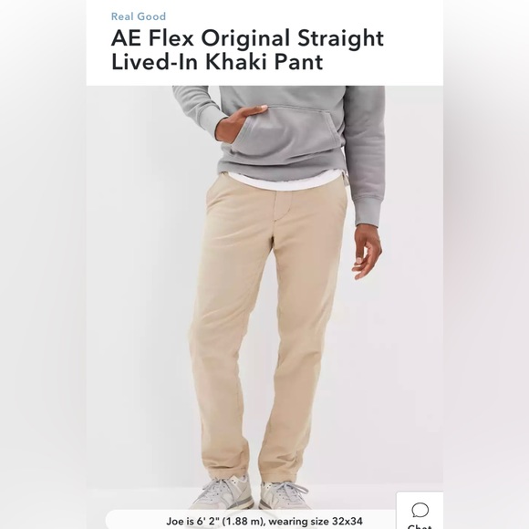AE Flex Original Straight Lived-In Khaki Pant - Picture 1 of 6
